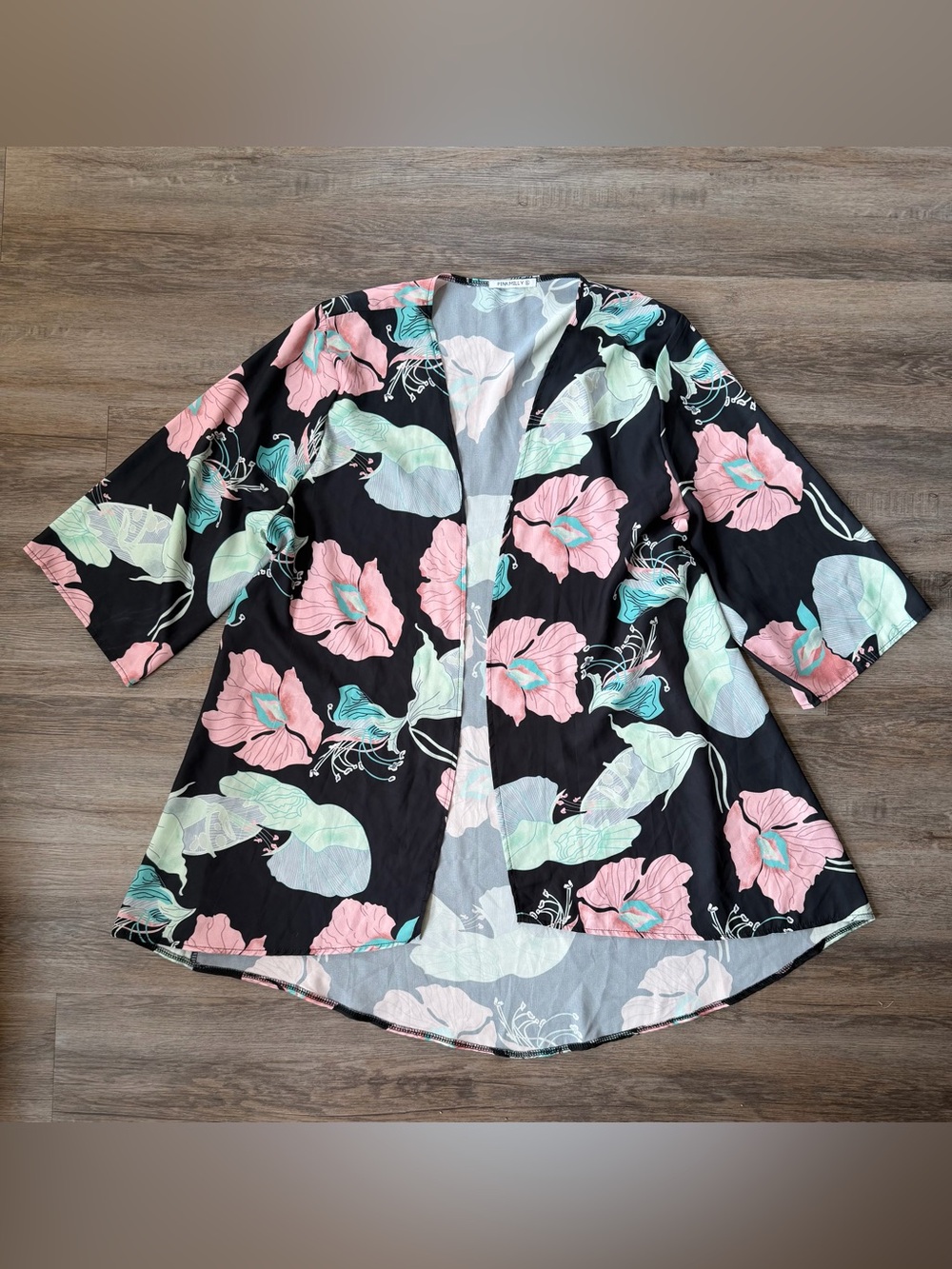 Floral Open Front Kimono Wrap XL